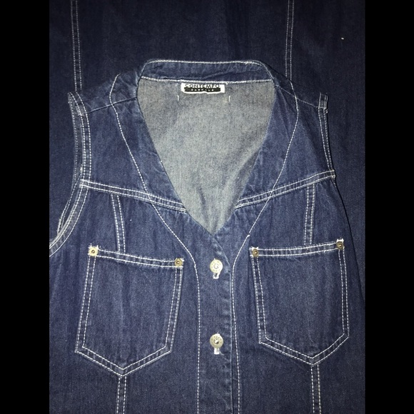 VINTAGE NADA NUFF by CONTEMPO CASUALS DENIM size 5 DOWN BUTTON long dress - Picture 5 of 16